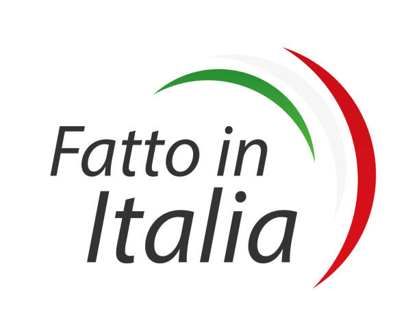 Made in Italy, In the Italian language - Fatto in Italia, simple vector symbol with Italian tricolor isolated on white background Made in Italy, In the Italian language - Fatto in Italia, simple vector symbol with Italian tricolor isolated on white background italie stock illustrations
