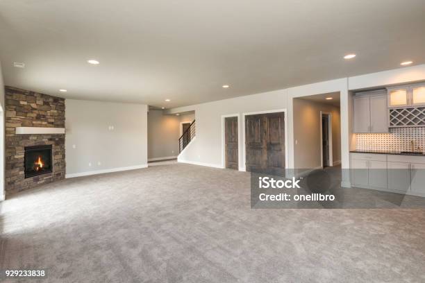 Basement Bonus Room Stock Photo - Download Image Now - Carpet - Decor, Basement, Luxury