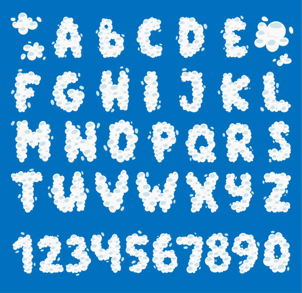 English Alphabet From Clouds On Blue Sky Background Cloudy Alphabet  Decoration Number Typeface Symbol Blue Sky Abc Text Weather Text Heaven  Design Cloud Alphabet Letter Typeset Stock Illustration - Download Image  Now -