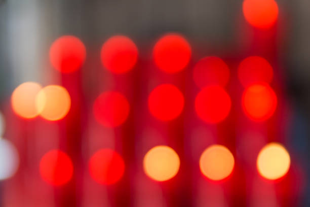 istock Closeup of burning red candles 929238296