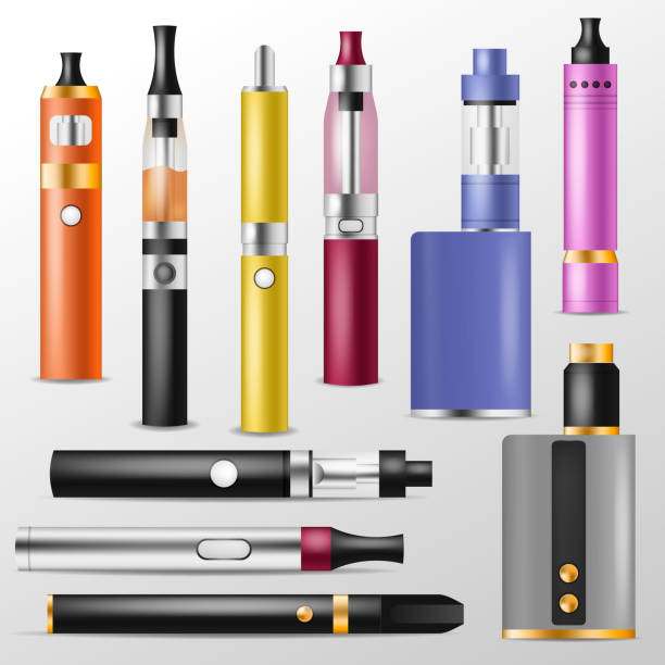 istock Vapor vector vaping device and modern vaporizer e-cig illustration set of vapes and cigarette isolated on white background 929250660