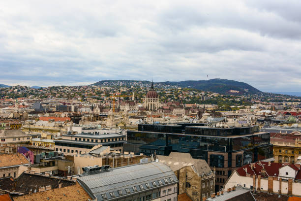 Cityscape of Budapest and Hungarian Parliament. Old european town