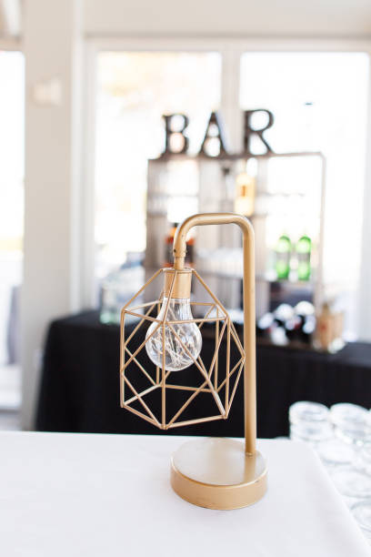 istock Modern Gold Lamp at a Bar 929257230