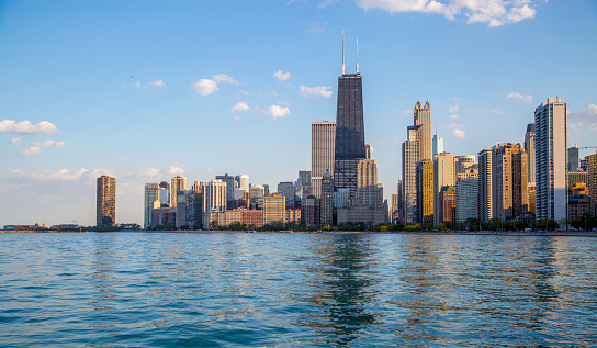 View of Chicago Skyline from North Avenue Beach