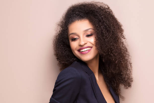 istock Elegant lady with afro hairstyle. 929269728