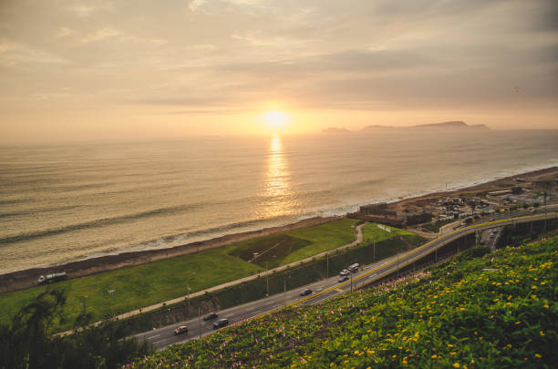 View of the Costa Verde in Miraflores, Lima - Peru