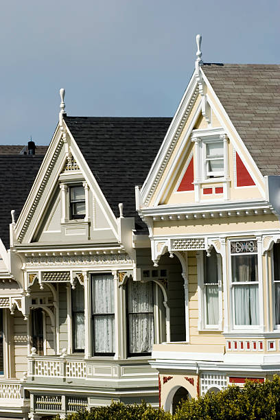 siedmiu siostry górze szczegół zbliżenie - san francisco county house community skyline zdjęcia i obrazy z banku zdjęć