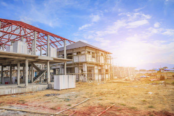 construction residential new house in progress at building site