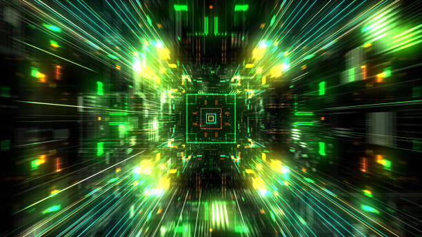 istock Flight into cosmic futuristic HUD tunnel seamless VJ loop 929318462