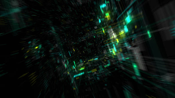 istock Flight into cosmic futuristic HUD tunnel seamless VJ loop 929318664