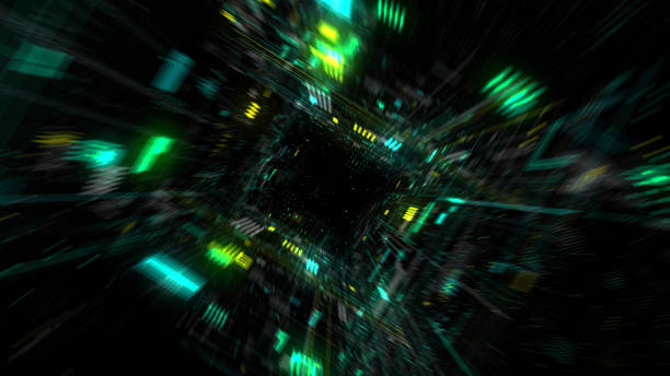 istock Flight into cosmic futuristic HUD tunnel seamless VJ loop 929318684