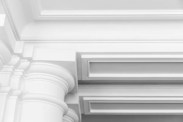 istock White columns with portico details, abstract 929321676
