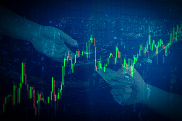 istock candlestick graph office building background , Business and financial concept 929323842