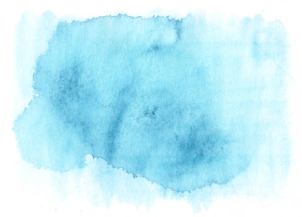 istock Light blue watercolor background with paint divorses for design 929353066