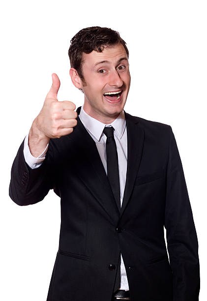 istock happy businessman showing thumb up 92941758