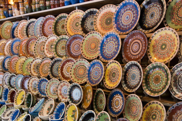 istock Colorful clay dishes for sale. 929437990