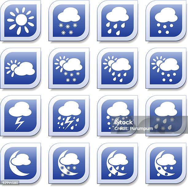 Погода Значков — стоковая векторная графика и другие изображения на тему Без людей - Без людей, Буря, Веб-страница