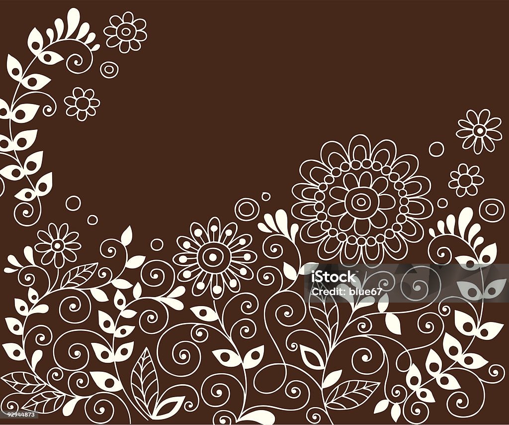 Hand-Drawn Flower Garden Doodle  Color Image stock vector