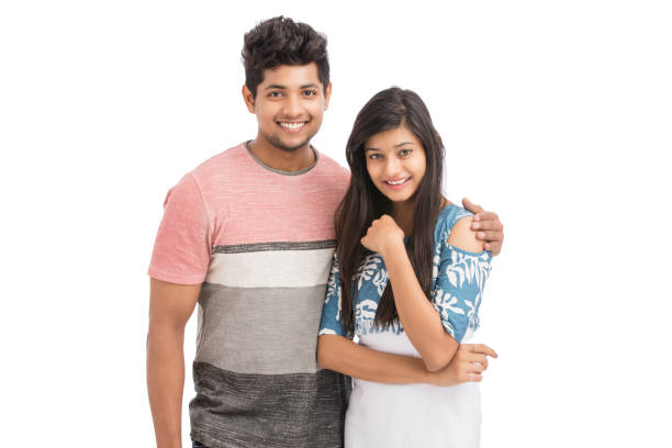 istock Beautiful happy young couple looking at the camera 929448752