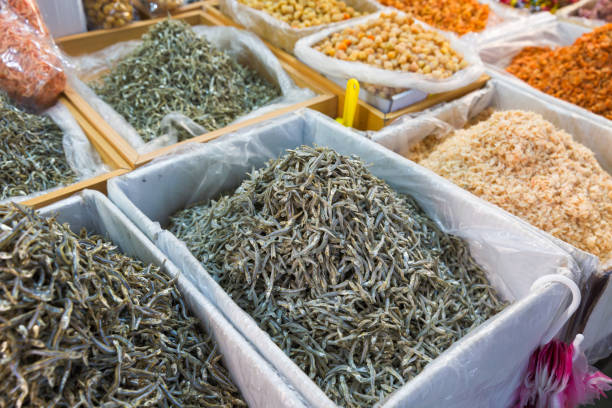 istock Dried small fish and shrimp in market 929452676