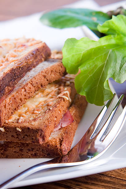 istock Grilled french sandwich with salad 92946511