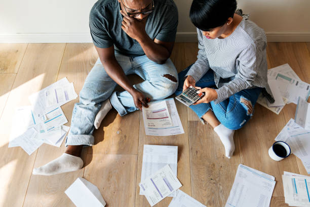 Couple managing the debt
