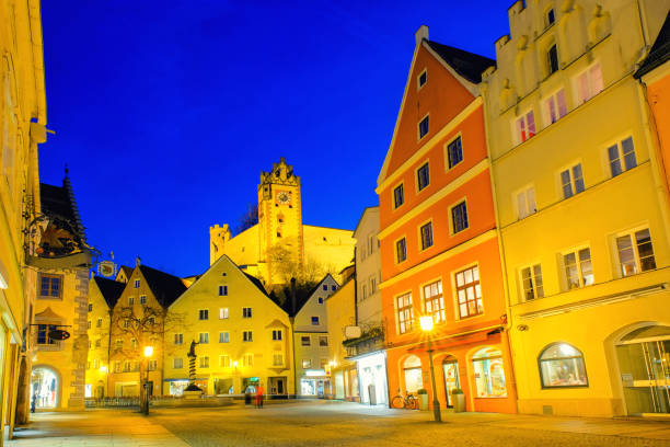 istock Fussen town Cityscape at night in Bavaria, Germany. 929469296