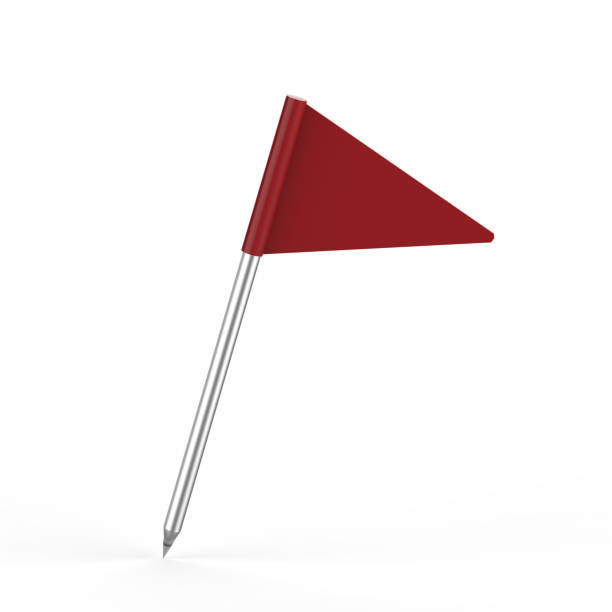 istock Pin flag on isolated white background, 3d illustration 929472424