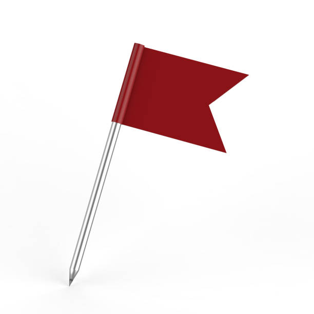 istock Pin flag on isolated white background, 3d illustration 929472974