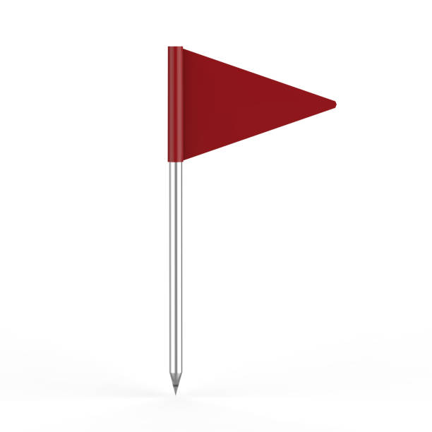 istock Pin flag on isolated white background, 3d illustration 929473020