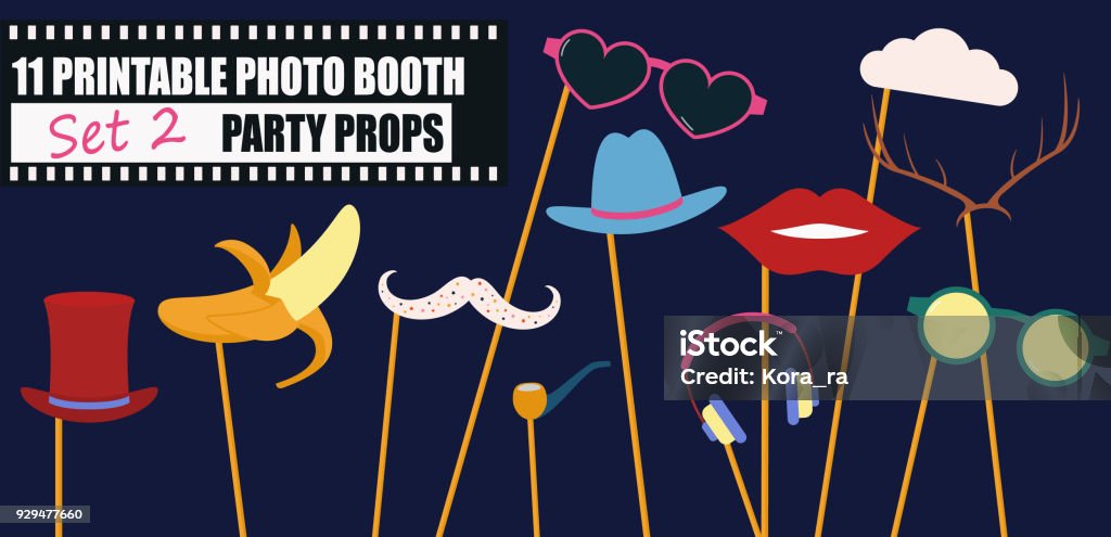 Booth Props Example Photo Booth Props Collection Vector Illustration Stock Illustration ...