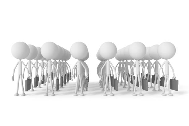 istock The row of businessman. 3D rendering. 929482660