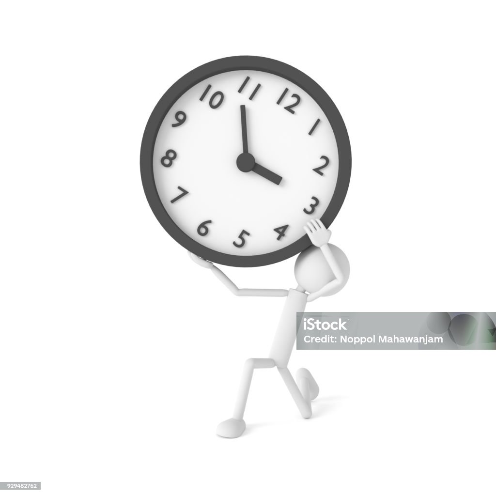 Rascacielos Perjudicial Anticuado Persona Teniendo Un Reloj Con Concepto Duro De Trabajo Render 3d Foto de  stock y más banco de imágenes de Fondo blanco - iStock