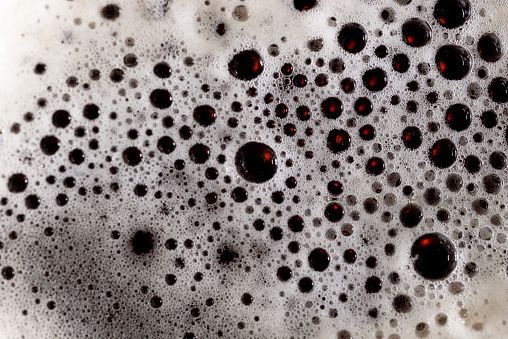Creamy beer foam and bubbles texture