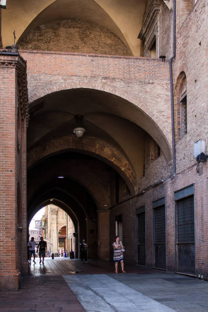 Architecture of Bologna BOLOGNA, ITALY - JULY 22, 2017: the arcades of the historic center - Emilia Romagna 24407 stock pictures, royalty-free photos & images