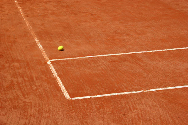 istock Tennis court with blurred ball on the move 92948810