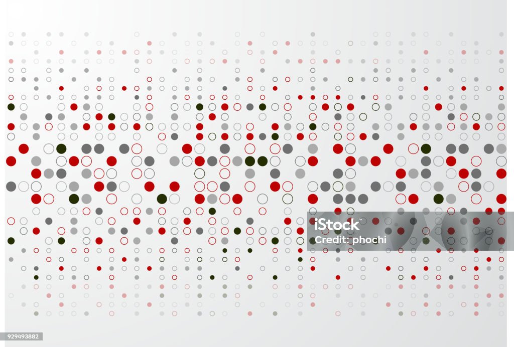 Abstrato base de tecnologia com padrão de borda do círculo vermelho e cinza - Vetor de Vermelho royalty-free