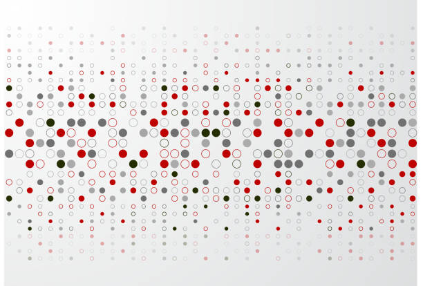 ilustrações de stock, clip art, desenhos animados e ícones de abstract technology background with red and gray circle border pattern - backgrounds wall white red