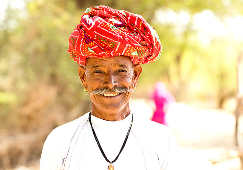 Portrait of Indian farmer in turban