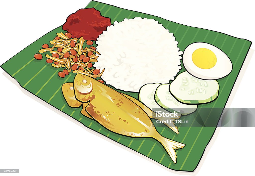 Nasi Lemak - clipart vectoriel de Aliment frit libre de droits