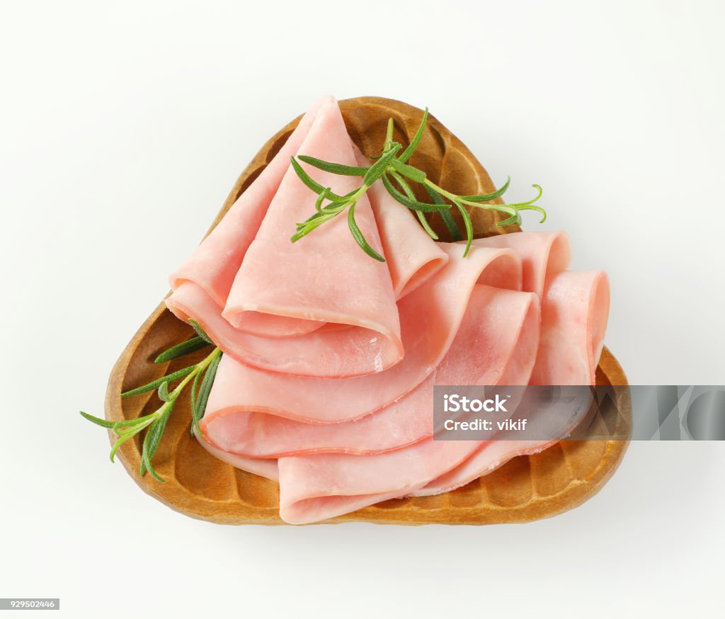 lonchas finas de jamón al Romero - Foto de stock de Vista desde arriba libre de derechos