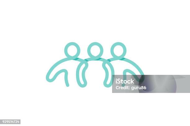 Kreative Drei Menschen Silhouette Meetingsymbol Stock Vektor Art und mehr Bilder von Zusammenhalt - Zusammenhalt, Icon, Zusammenarbeit