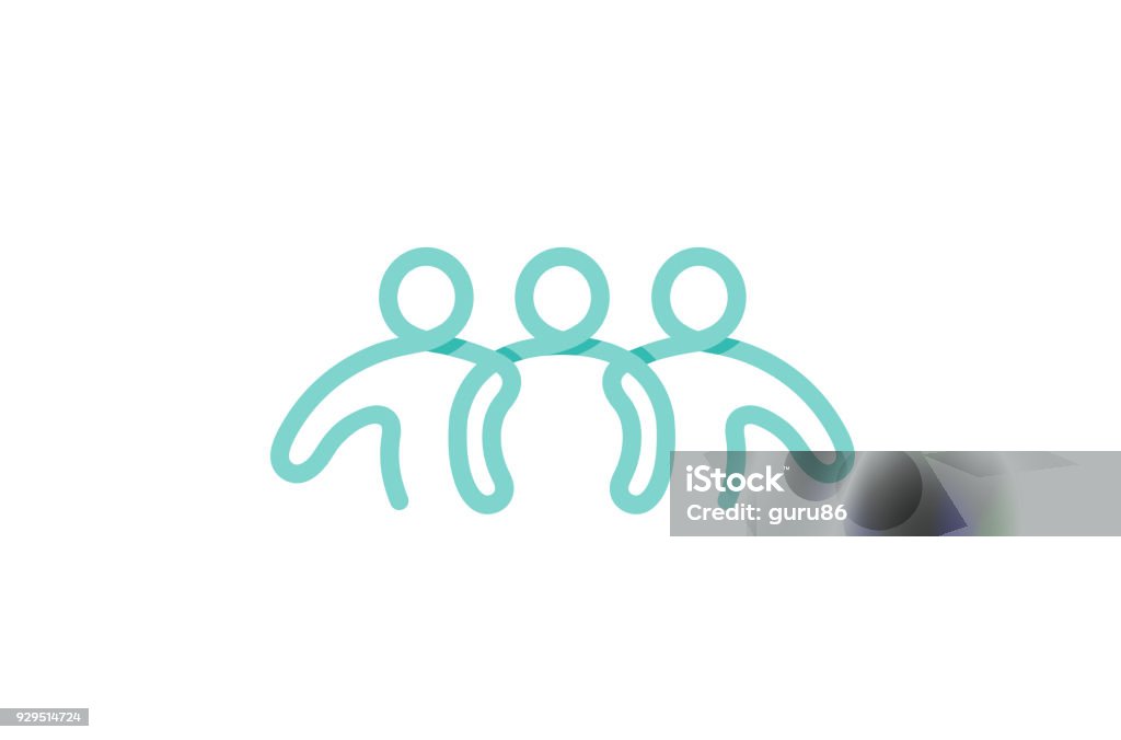 Creative Three People Silhouette Meeting icon, Togetherness stock vector