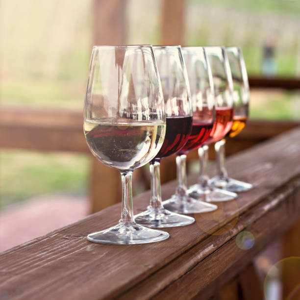 istock Glasses with wine. Red, pink, white wine in glasses. 929516018