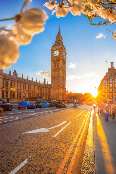 istock Big Ben with colorful sunset during spring time in London, England, UK 929516438