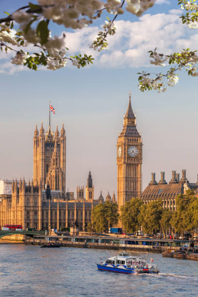 istock Big Ben with boat during spring time in London, England, UK 929518502