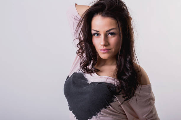 istock Happy woman close up studio shoot 929537150