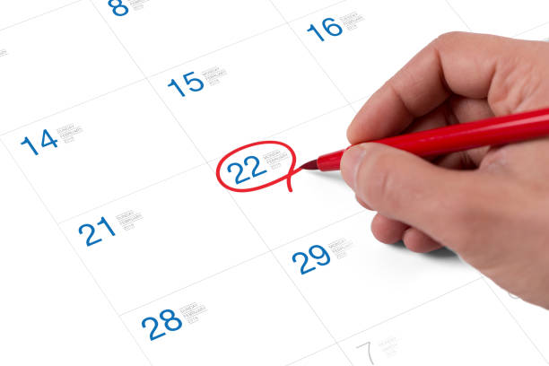istock Red circle. Mark on the calendar at February 22, 2016 929540664