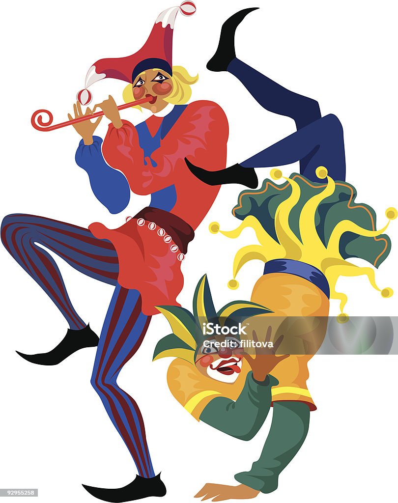 Two Jester Rbbits Two Jester Stock Illustration - Download Image Now - Jester, Dancing ...