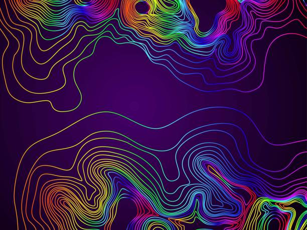 istock Abstract black and white topographic contours lines of mountains. Topography map art curve drawing. vector illustration. 929558920